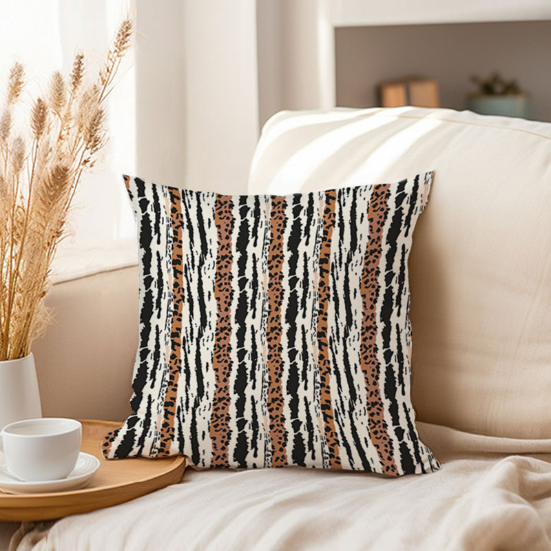 Animal Print Stripe Pattern II Modern, 16"H x 16"W