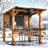 Beaufort  6'-5'' X 8' Cedar Wood Entertainment Bar Gazebo With Charging Station And Accessory Organizer,Galvanied Steel Slope Pavillian Roof