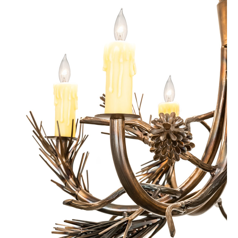 29" Wide Woodland Pine 6 Light Chandelier
