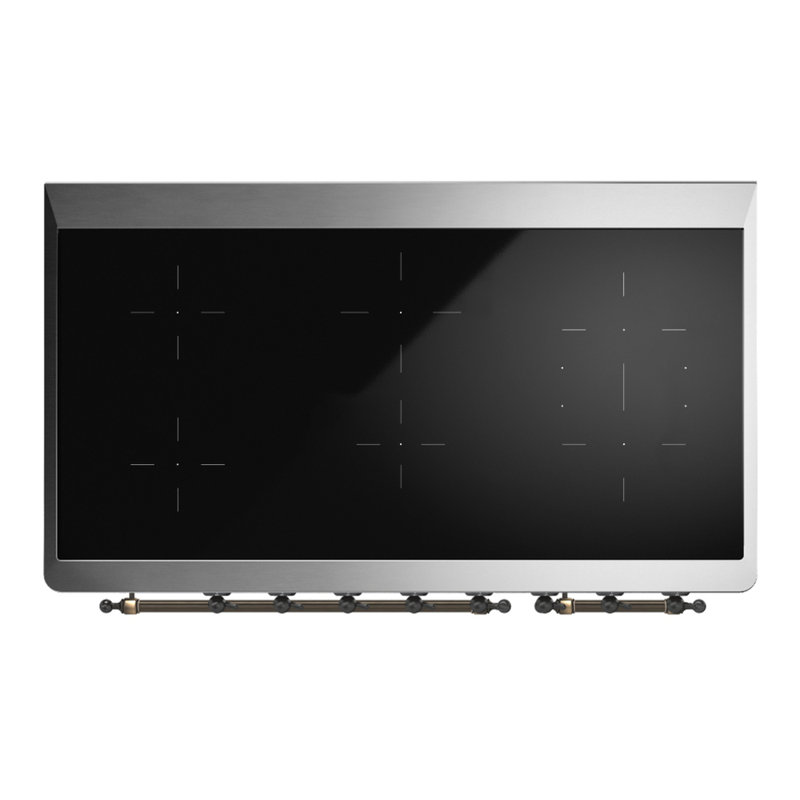 Majestic III Series 48 Inch Induction Range with 6 Induction Elements in Matte Graphite (Brass Trim), Burnished