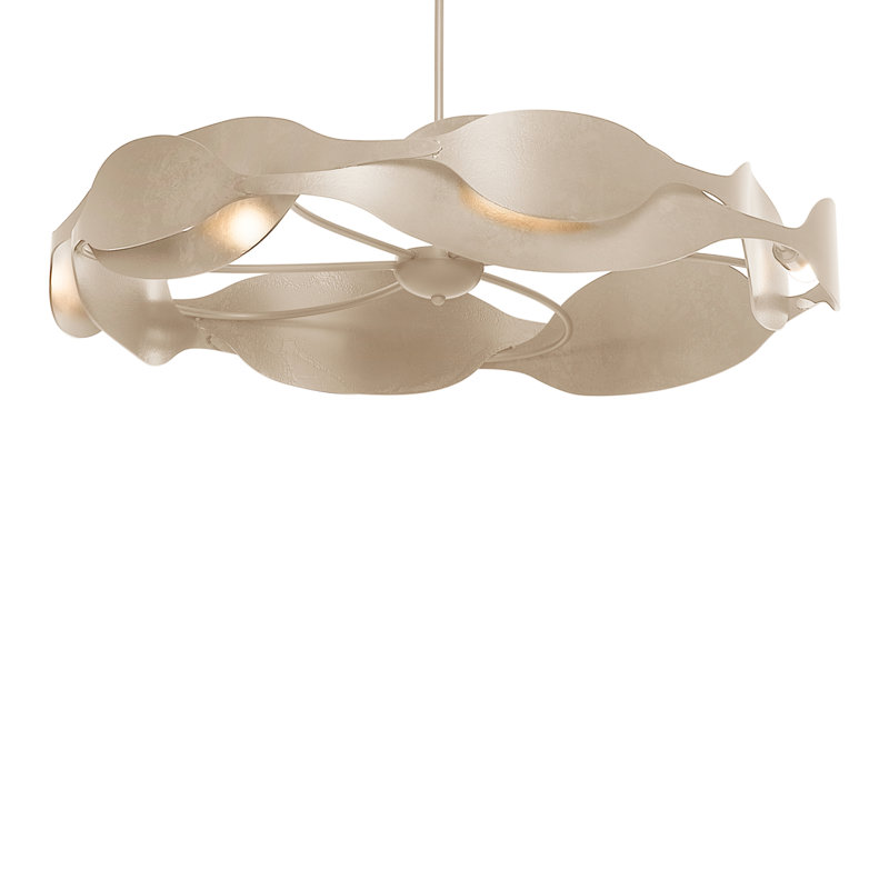 Waves 6 - Light Wagon Wheel Pendant, Soft Gold