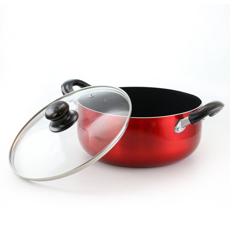 Red Aluminum Non-Stick 7-Piece Cookware Set