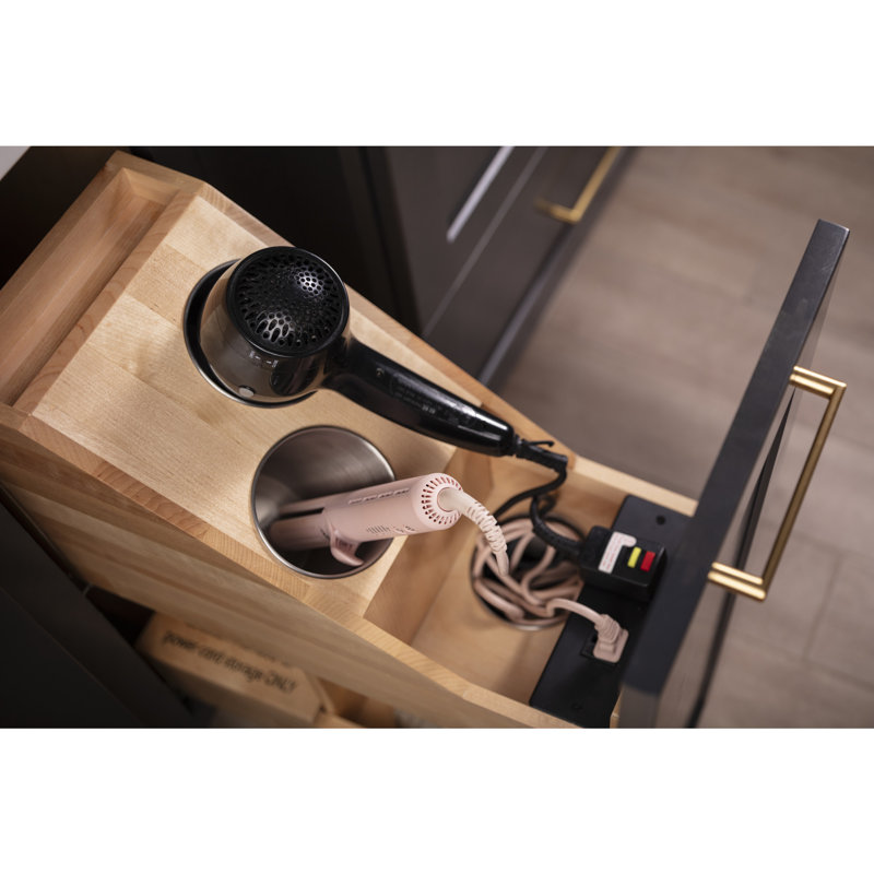 8" "No Wiggle" Powered Vanity Pullout For 12" Standard Full Height Base Cabinet