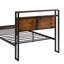 Lit plateforme en métal avec tête en bois et doublure, lumières à DEL, télécommande incluse, pas de sommier tapissier requis, option de rangement considérable, technique d'assemblage facile, expression de style moderne,-244441820