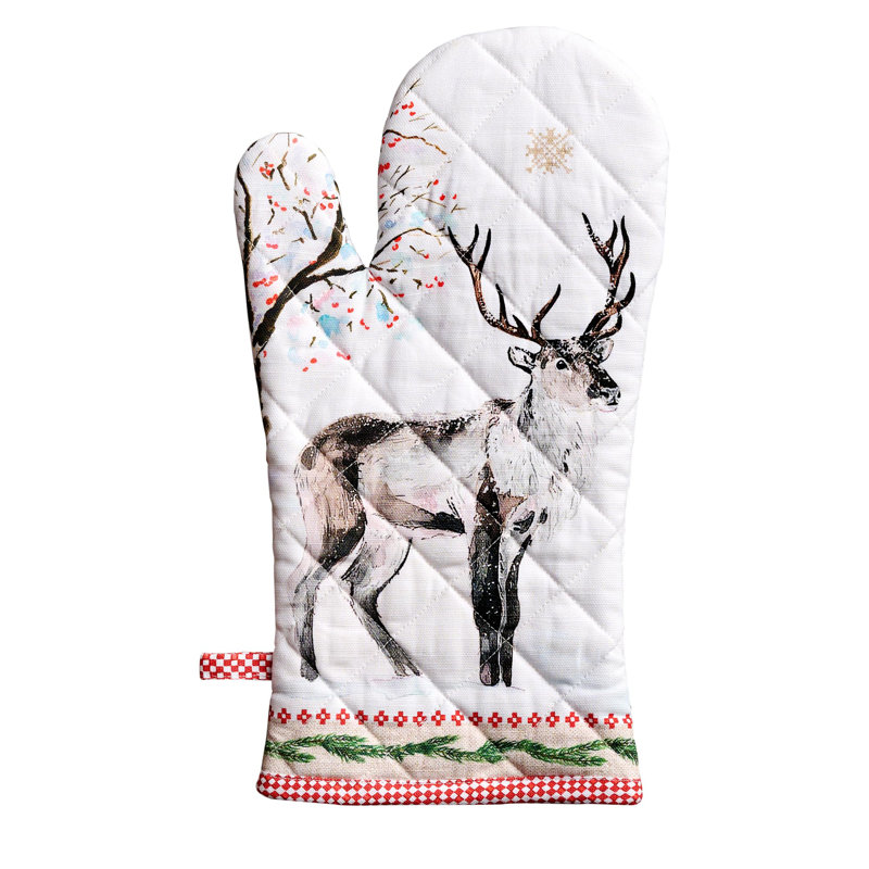Gant de cuisine Maison d'Hermine Rural Christmas 100 % coton - 19 x 33 cm