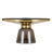 30" Round Coffee Table Glass/Sintered Stone Top With Brushed Gold Rim And Tempered Glass Base-109375777