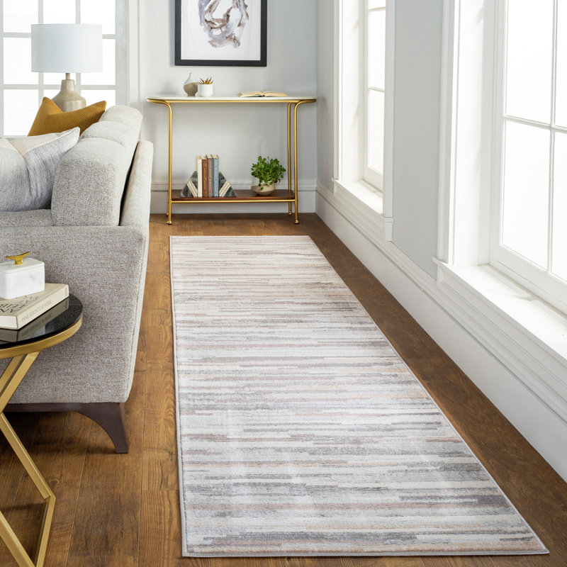 Striped and Abstract Area Rug, Runner 80 x 220cm