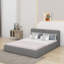 Grand lit tapissier au sol en velours-2121701333