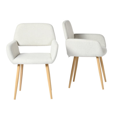 Huburt Set of 2 Dining Chairs With Armrest Side Chairs For Living Room Kitchen Dining Room