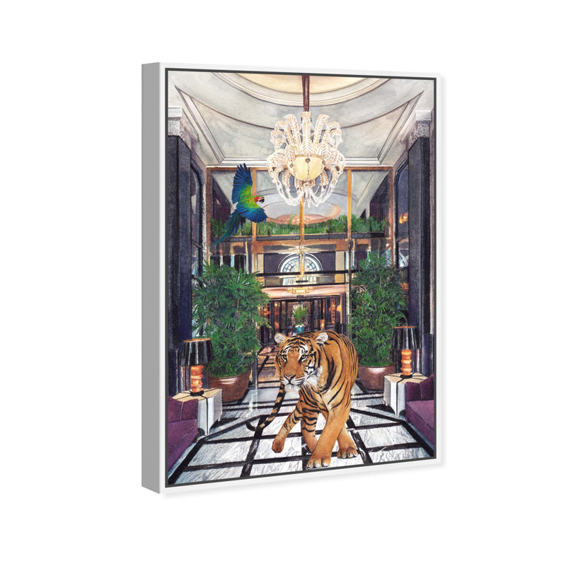 Peinture sur toile encadrée "Wild Couture - Floater", Cadre flottant blanc, H 45 po x l 30 po