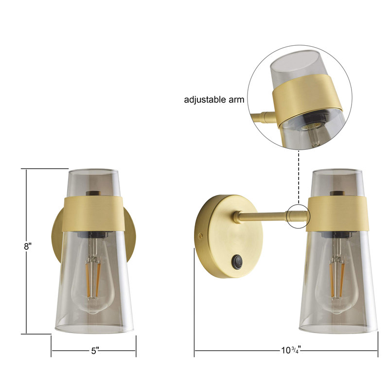 Jamarion Armed Sconce, Antique Brass