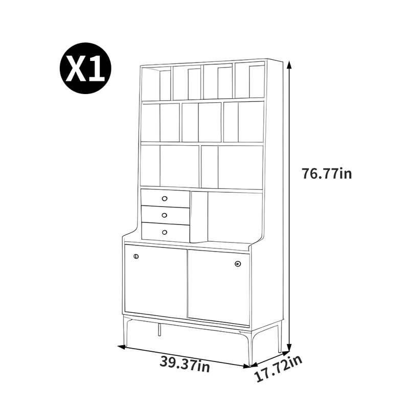 English style solid wood bookcase