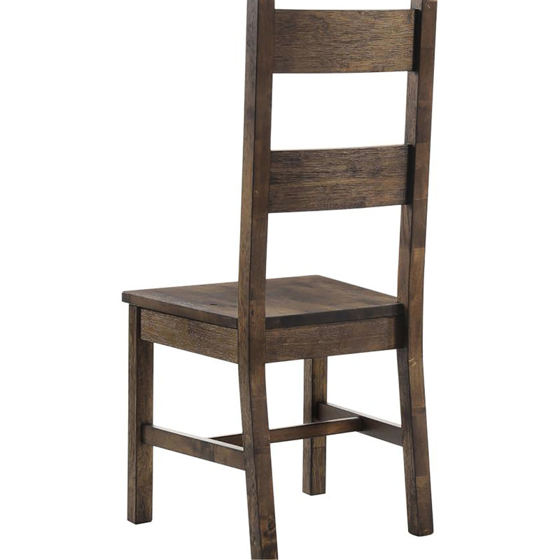 Rustic Golden Brown Back Dining Side Chairs  Pair  - Style, Brown, Rubberwood, 41.78" H X 18.5" W 20.86" D, 300 Lbs Weight Bearing   Of 2  Decor, Color,