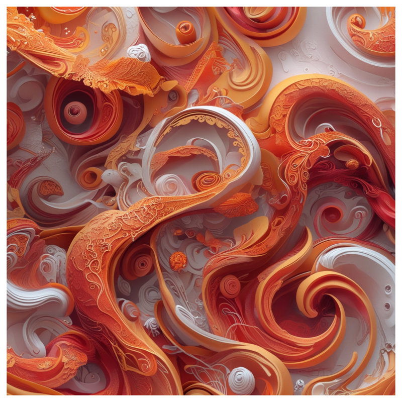 Tapis de bain tourbillonnant abstrait orange, L 34 po x L 21 po