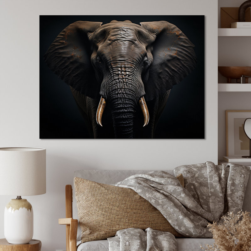 Éléphant, reproduction d'art sur toile, éléphant majestueux silencieux II, H 30 po x l 40 po x P 1,5 po, Toile tendue