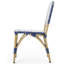 Chaises de table d'extérieur français, aluminium, bleu marine et blanc, enveloppement et blanc meubles de patio, tissage,