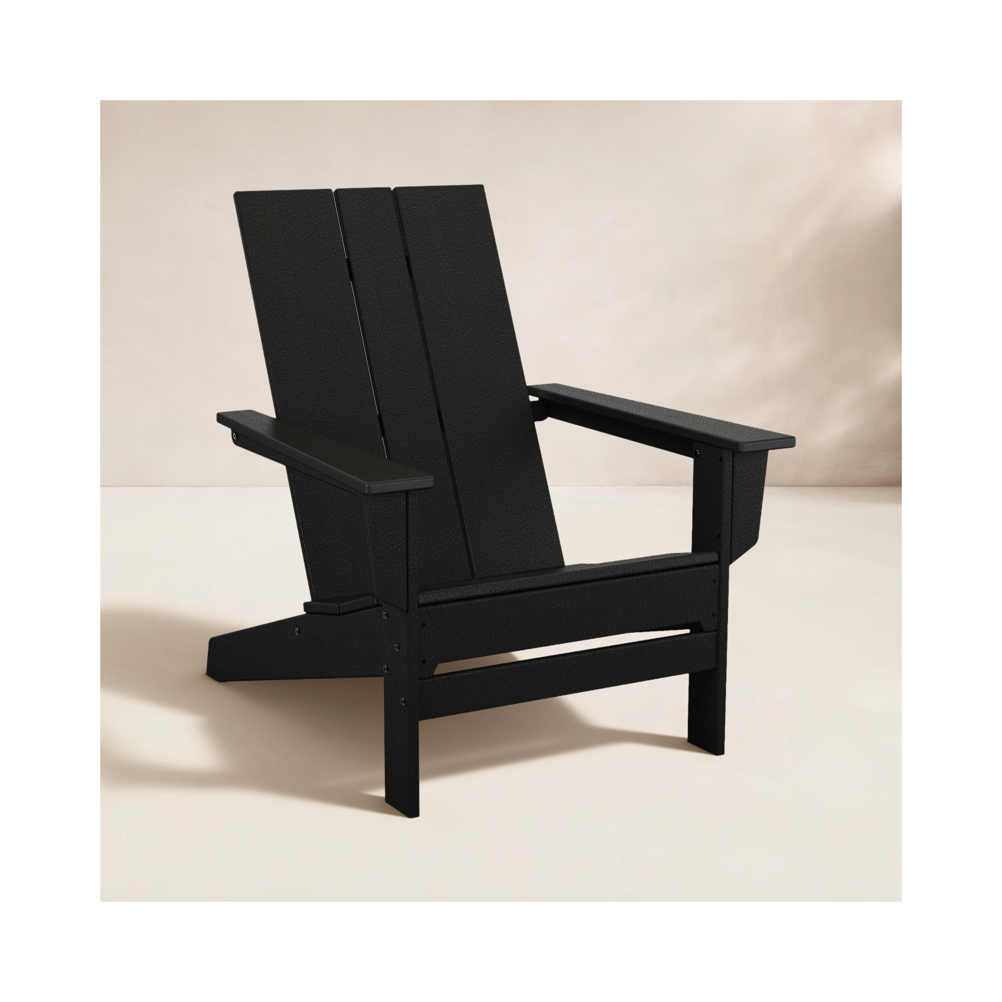 POLYWOOD x AllModern Oversized Plastic Adirondack Chair, Black