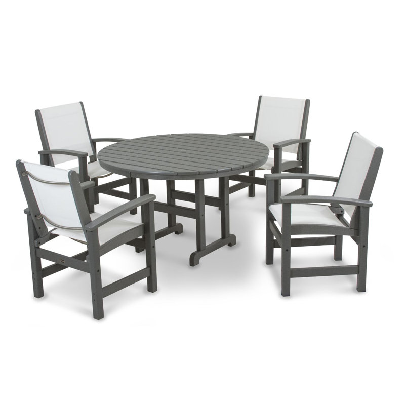 Ensemble repas 5 pièces POLYWOOD, Gris ardoise