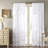 Anna White 100% Cotton Oversized Ruffle Solid Sheer Single 50x84" Rod Pocket-604119537-604119539