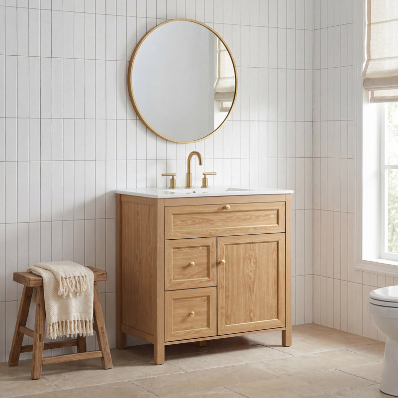 30-Inch Freestanding Bathroom Vanity With Ceramic Sink