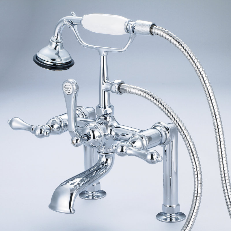 Stonington Deck Tub Spout, Chrome, Lever Handles
