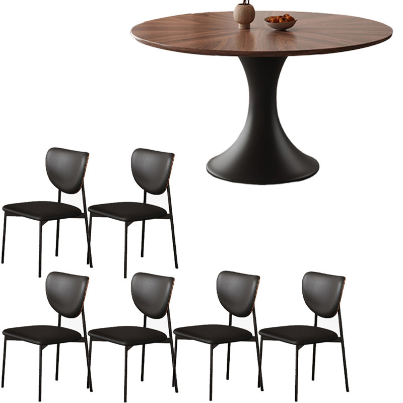 Ensemble de table ronde en bois massif de style américain, H 29,5 po x L 47,2 po x l 47,2 po