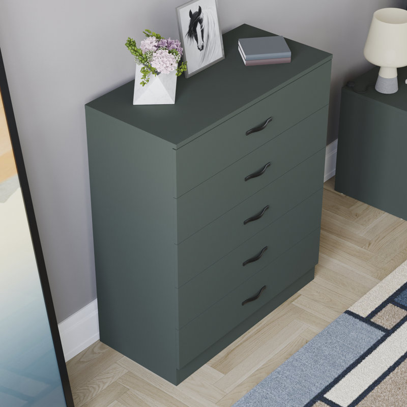 Maybery 5 Drawer 75Cm W Chest, Jasper Green
