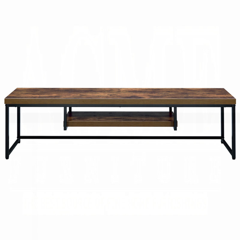 Industrial Style TV Stand with Metal Frame, 16" H x 59" L x 16" W
