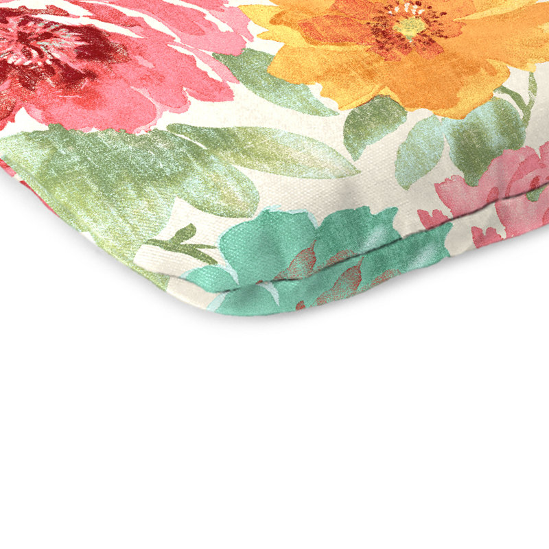 Clarmont Outdoor Chair Cushion with Ties and Hanger Loop, Multi-Colored Floral