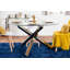 Vogo Modern Design Chrome and Glass Dining Table Set with 4 Quilted Faux Leather Dining Chairs-1789986865