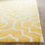 Tapis jaune / ivoire en laine touffeté fabriqué à la main à motif géométrique-16766628