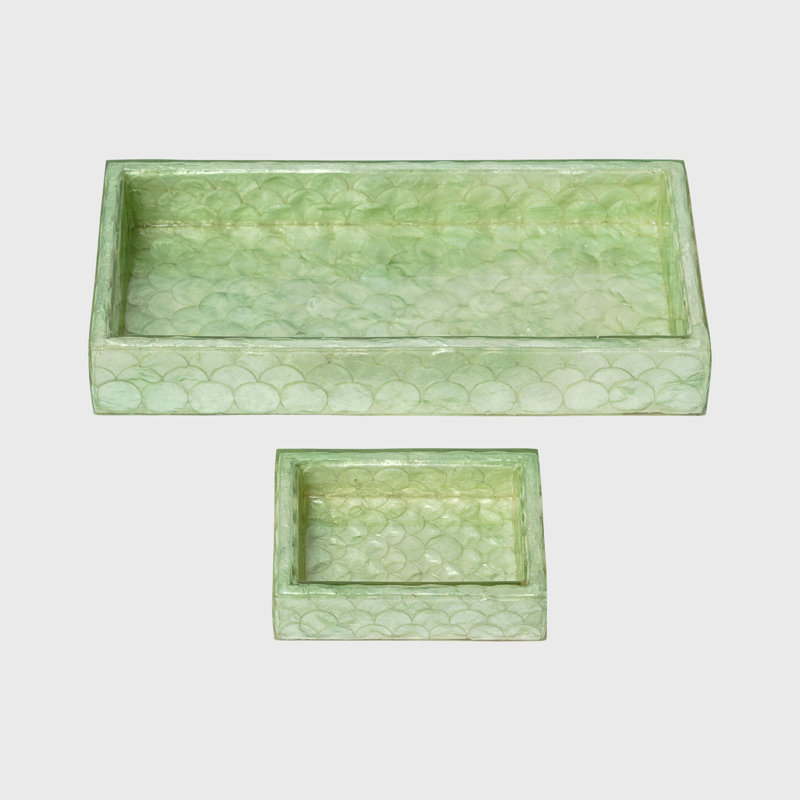 Capiz Shell Decorative Tray, Sage Green, Sage Green