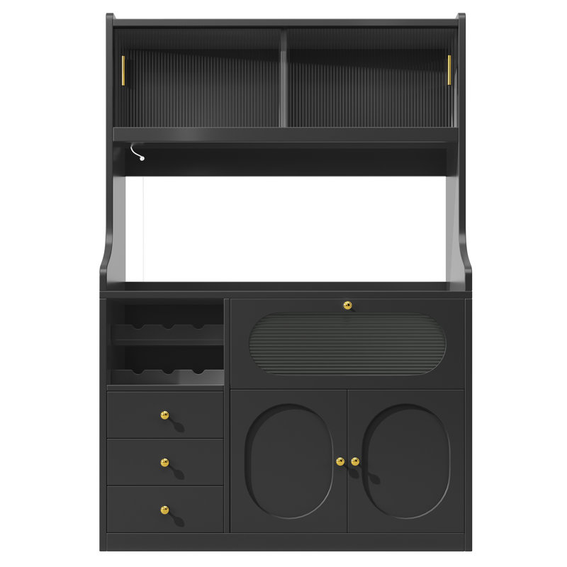 180 cm H Standard Pantry / Tall Cabinet, Black