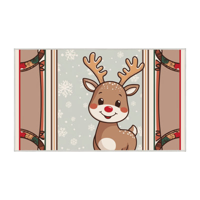 The Holiday Aisle® Washable Christmas Winter Holiday Rug