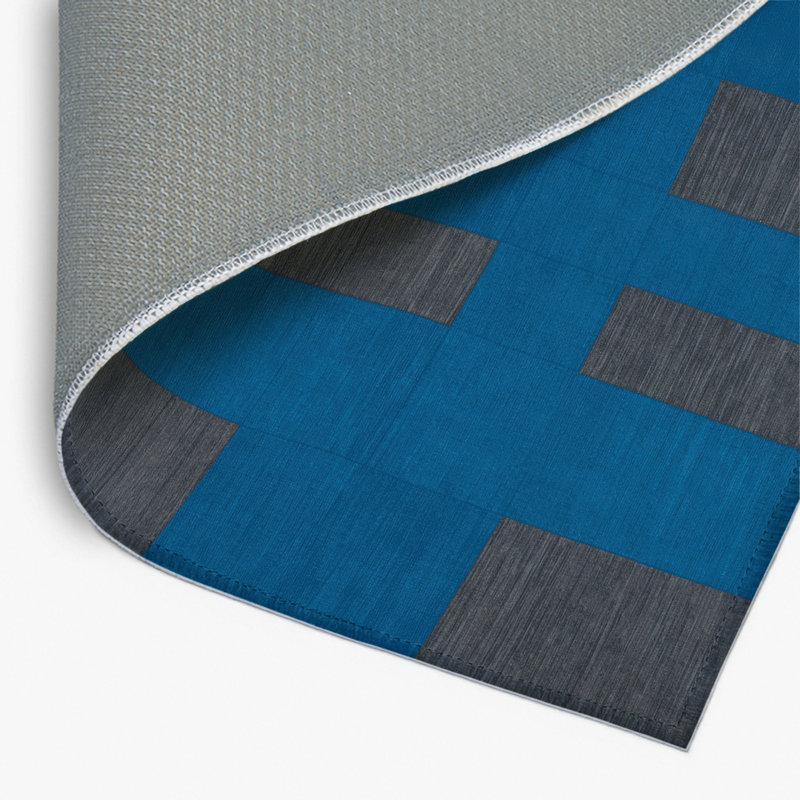 Tapis d'intérieur et d'extérieur à carreaux gris, Rectangulaire 2 pi x 3 pi