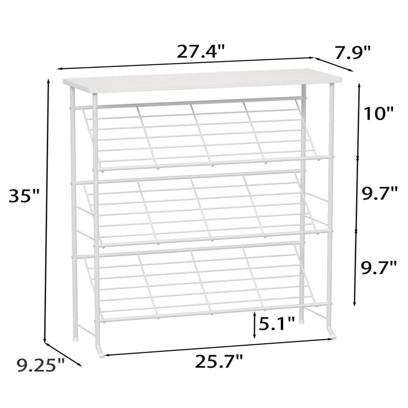 Anjalee 12 - Pair Shoe Rack, White