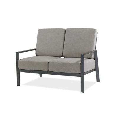Endure 50.25'' Wide Powder Coated Aluminum Loveseat with Sunbrella® Cushions
