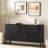 Farmhouse Sideboard With Hidden Handle And Distinctive Solid Ash Veneer-1768108640
