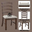 Chaise d'appoint Pacaline (ensemble de 2)