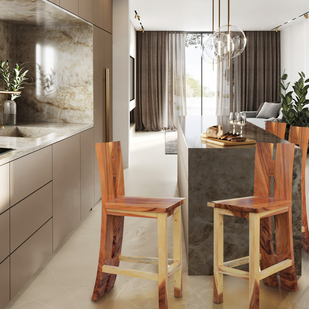 Atwater Solid Wood Counter Stool Millwood Pines