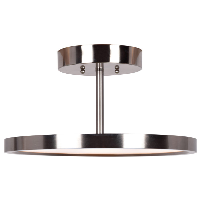 Shavonne Acrylic Flush Mount, Brushed Steel