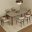 Ash wood solid wood rectangular dining table set