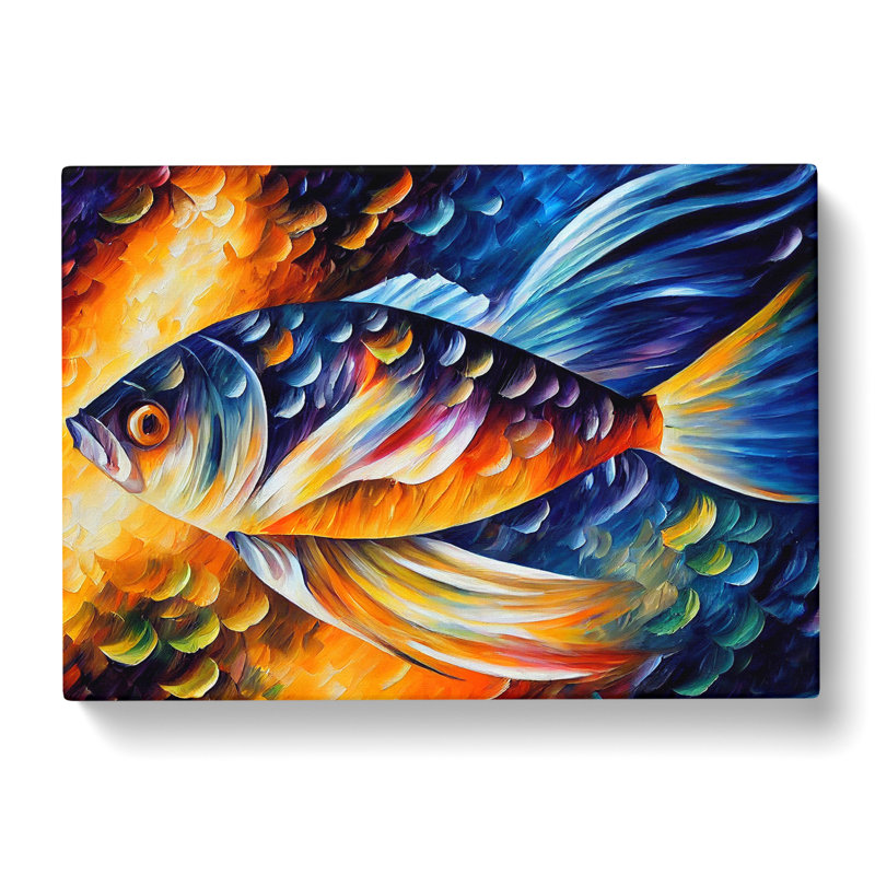 Fish Painting Vol.3 Abstract - Wrapped Canvas, 40cm H x 60cm W x 3cm D