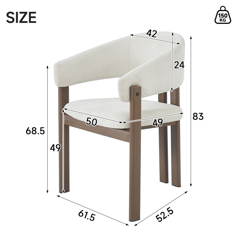 Linen Upholstered Metal Armchair in Beige, 4