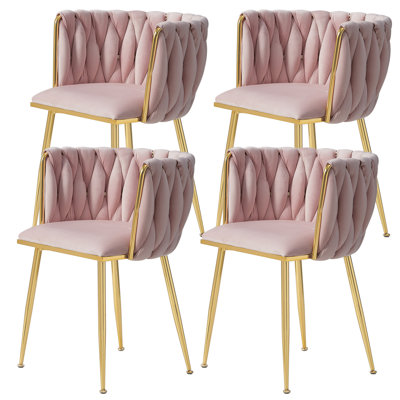 Evanni Velvet Upholstered Metal Side Chair