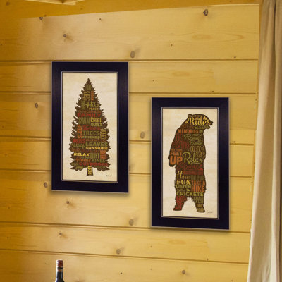 Art mural encadré 2 pièces Cabin Rules pour salon, maison, par Lauren Rader
