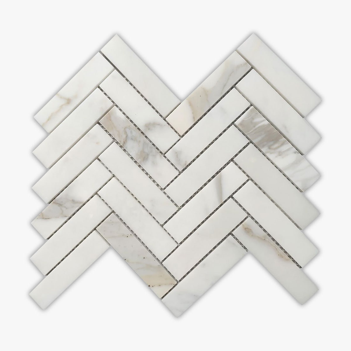 Direct Stone Source Calacatta 12" x 13" Marble Herringbone / Chevron ...