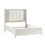 Grand lit moderne, blanc antique avec coussin de tête de lit à DEL pour la finition