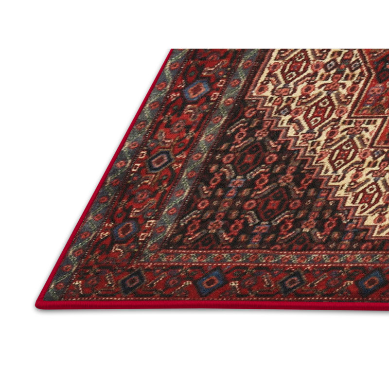 Tapis oriental rouge / crème, Rectangle 7 pi x 10 pi