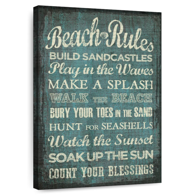 Beach Rules Wall Sign, 51" H x 34" W